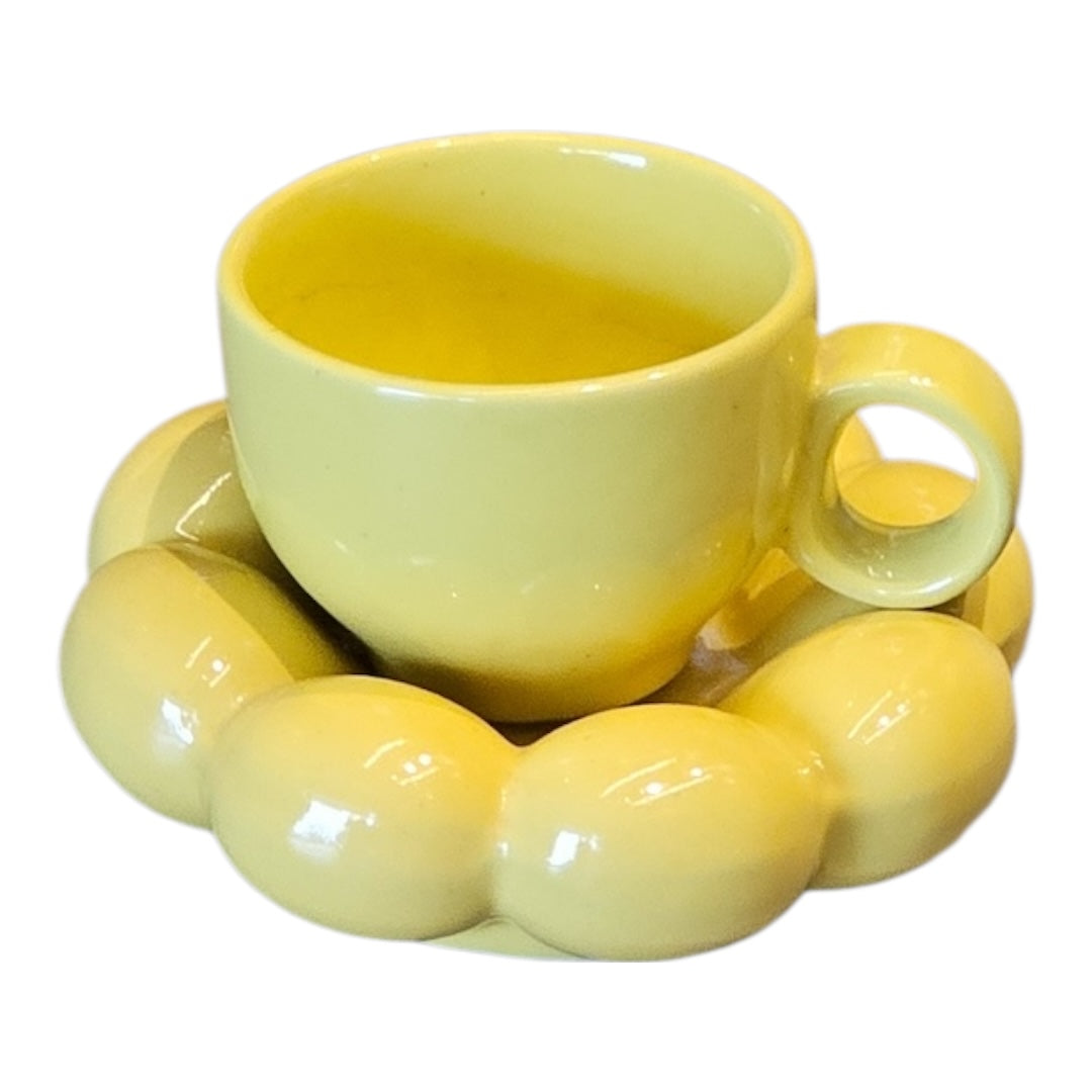 ceramic yellow cup &saucer