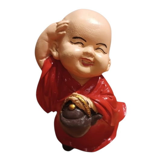 Baby monk kettle figurine